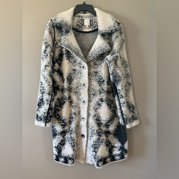 NWOT. Nic + Zoe Gold Label Textured Double Knit Diamond Coat. Size Medium - Picture 7 of 14